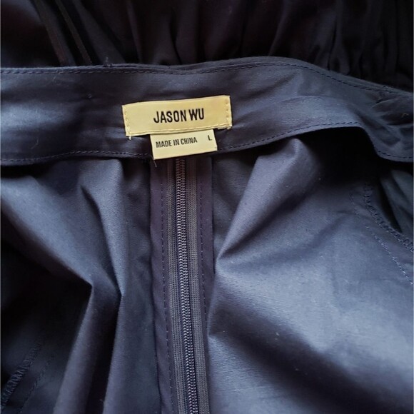 Jason Wu Cutout Cotton/Spandex Poplin Long Sleeve Mini Dress - Picture 13 of 16